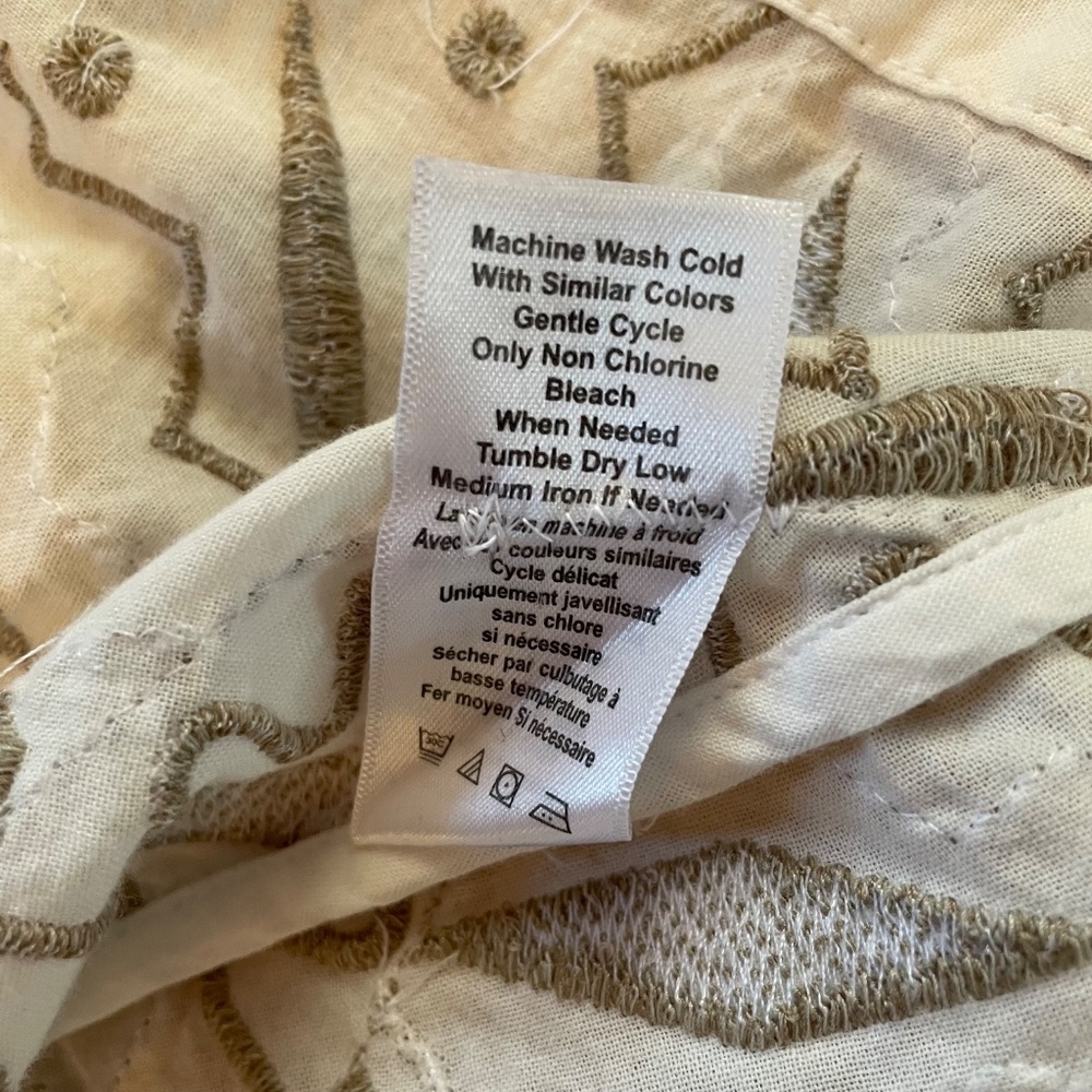 Coldwater Creek NWT Embroidered All Over Jacket Scalloped Edge Tan White… - Picture 9 of 14